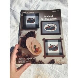 Vintage mallard on the green counted cross stitch pattern booklet birds hunting
